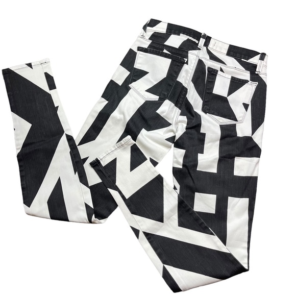 J Brand Super Skinny Black and White Cap Cant Print Womens Size 25 - Picture 9 of 15